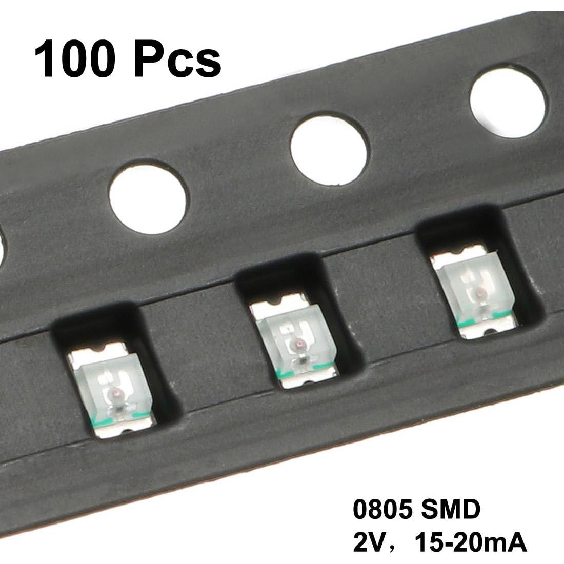 Diodos LED Rojos uxcell 100 pcs 0805 Super Brillantes