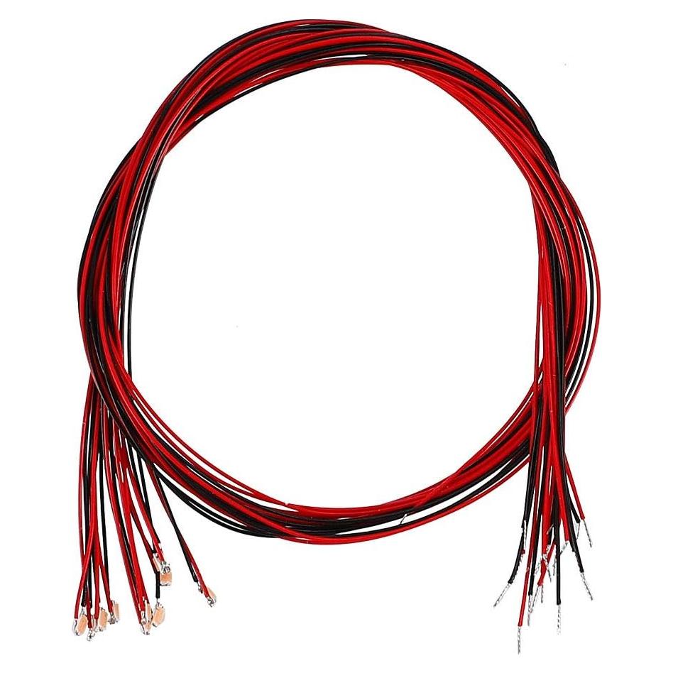 uxcell 10 LEDs Preconectados 0603 Blanco Cálido 20cm DC2.8-3V