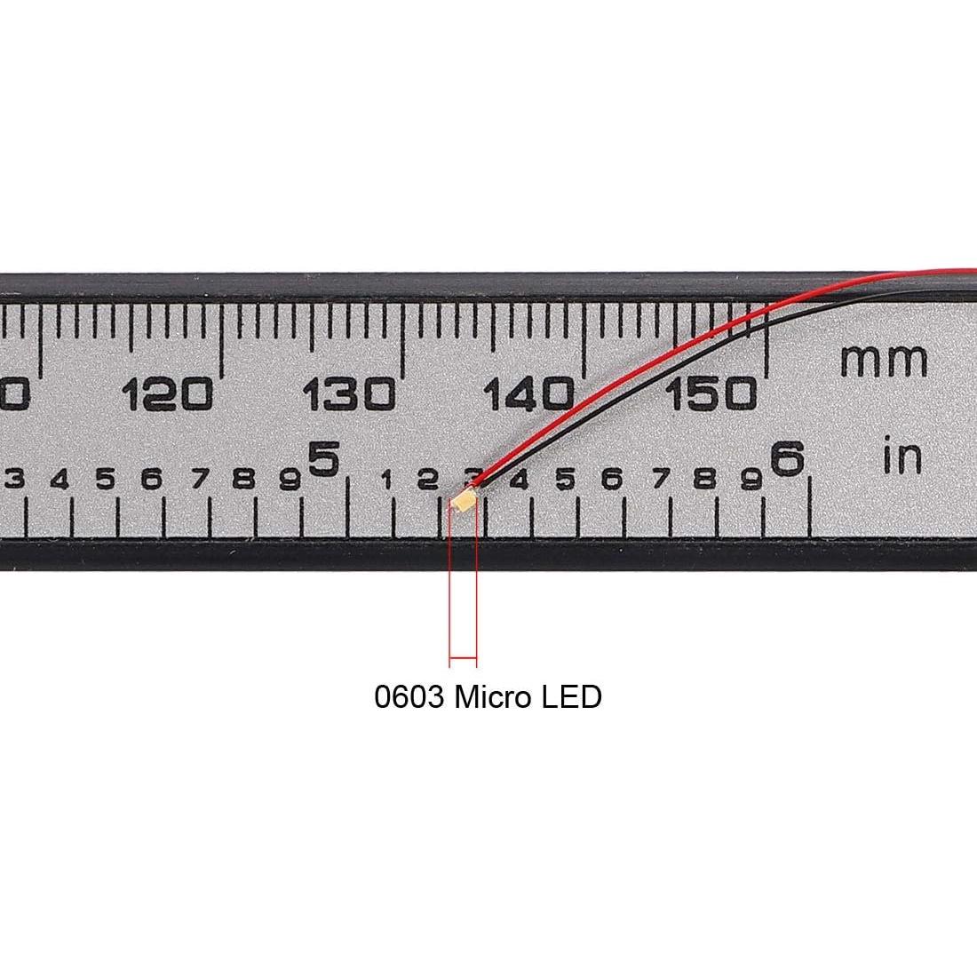 uxcell 10 LEDs Preconectados 0603 Blanco Cálido 20cm DC2.8-3V