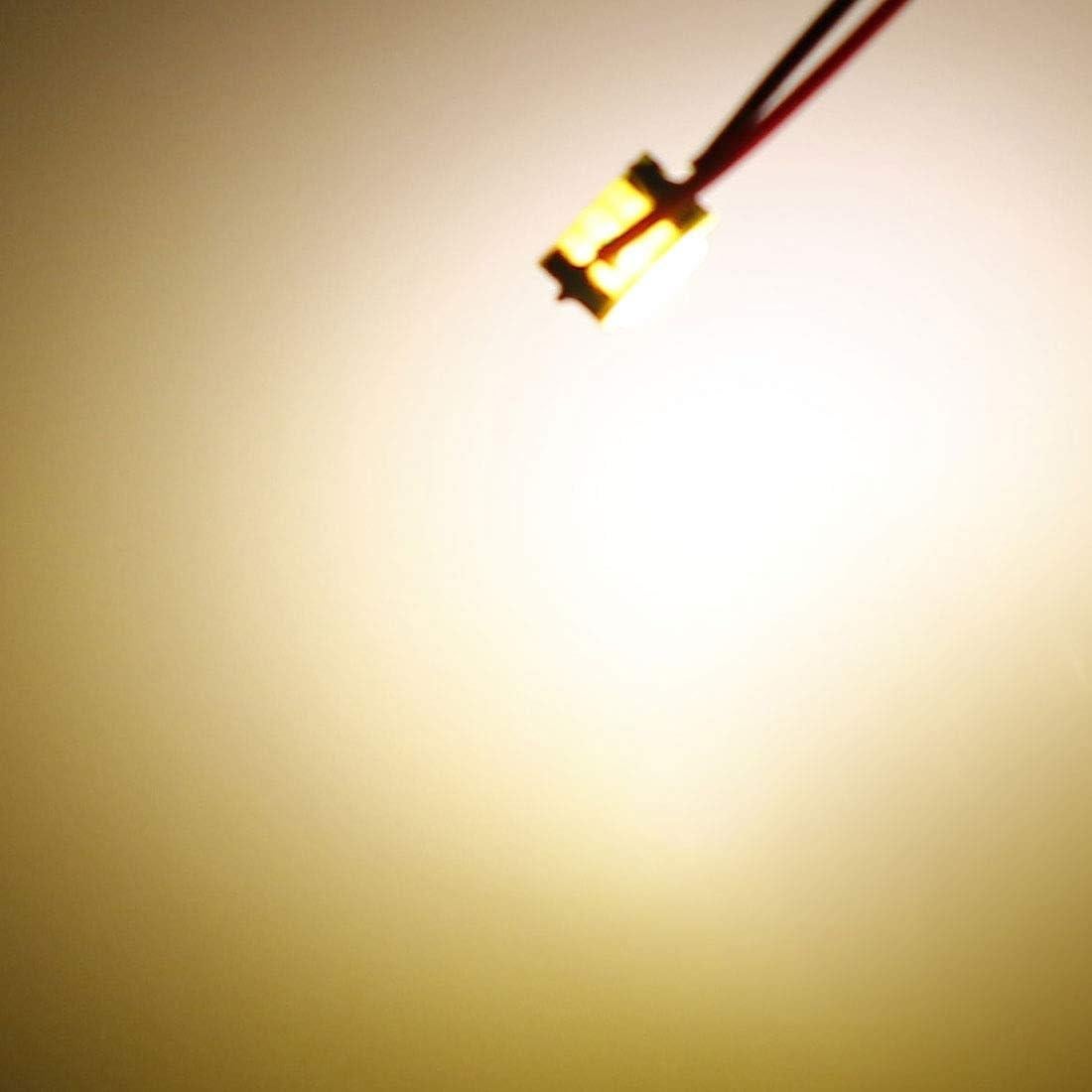 uxcell 10 LEDs Preconectados 0603 Blanco Cálido 20cm DC2.8-3V