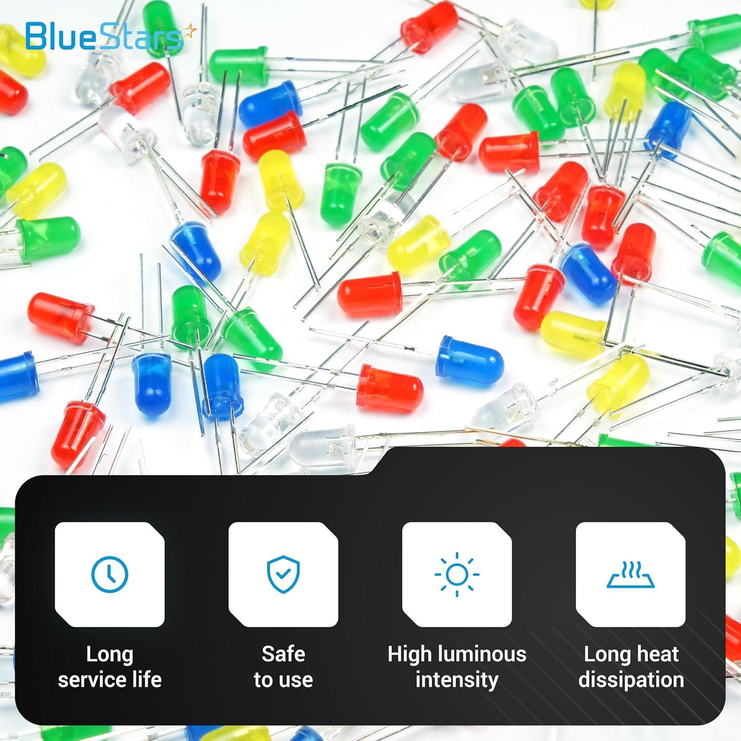 Kit de 500 Diodos LED 5mm BlueStars - 5 Colores Variados