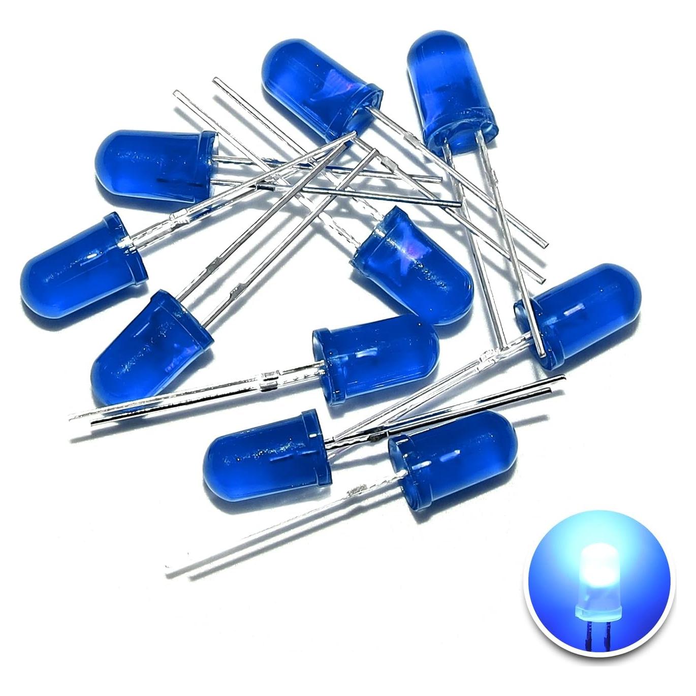 Kit de 100 LEDs Azules 5mm YUNKE DIANZI - Lente Redonda