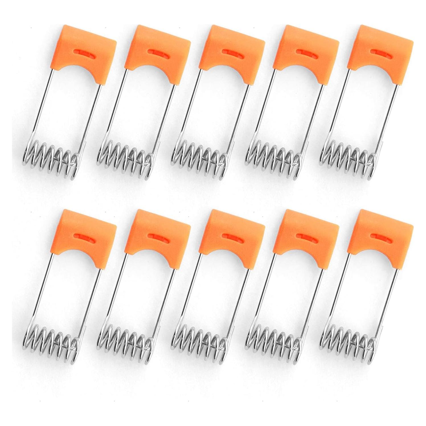 10 Clips de Resorte para Lámpara LED DGHAOP - Acero Naranja
