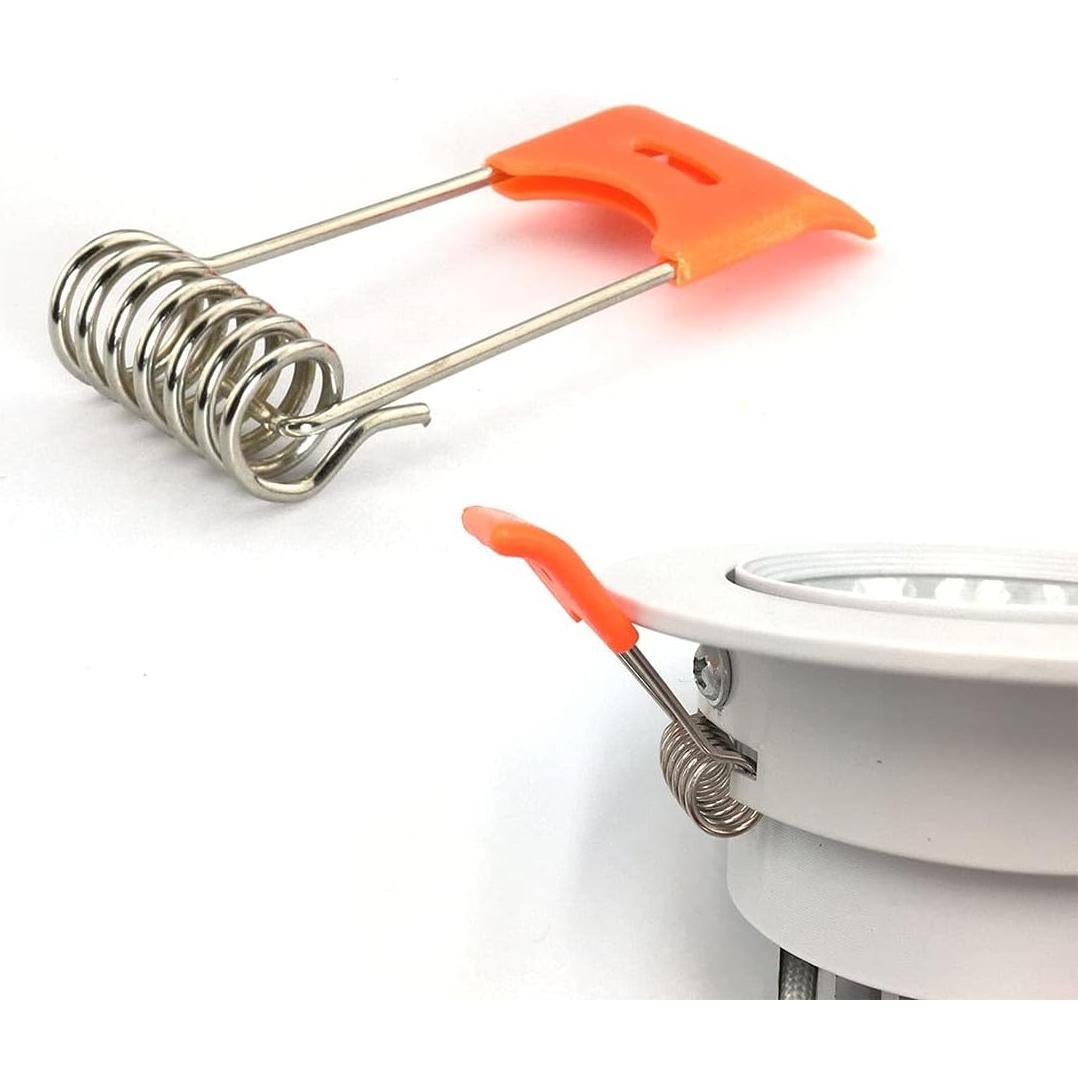10 Clips de Resorte para Lámpara LED DGHAOP - Acero Naranja