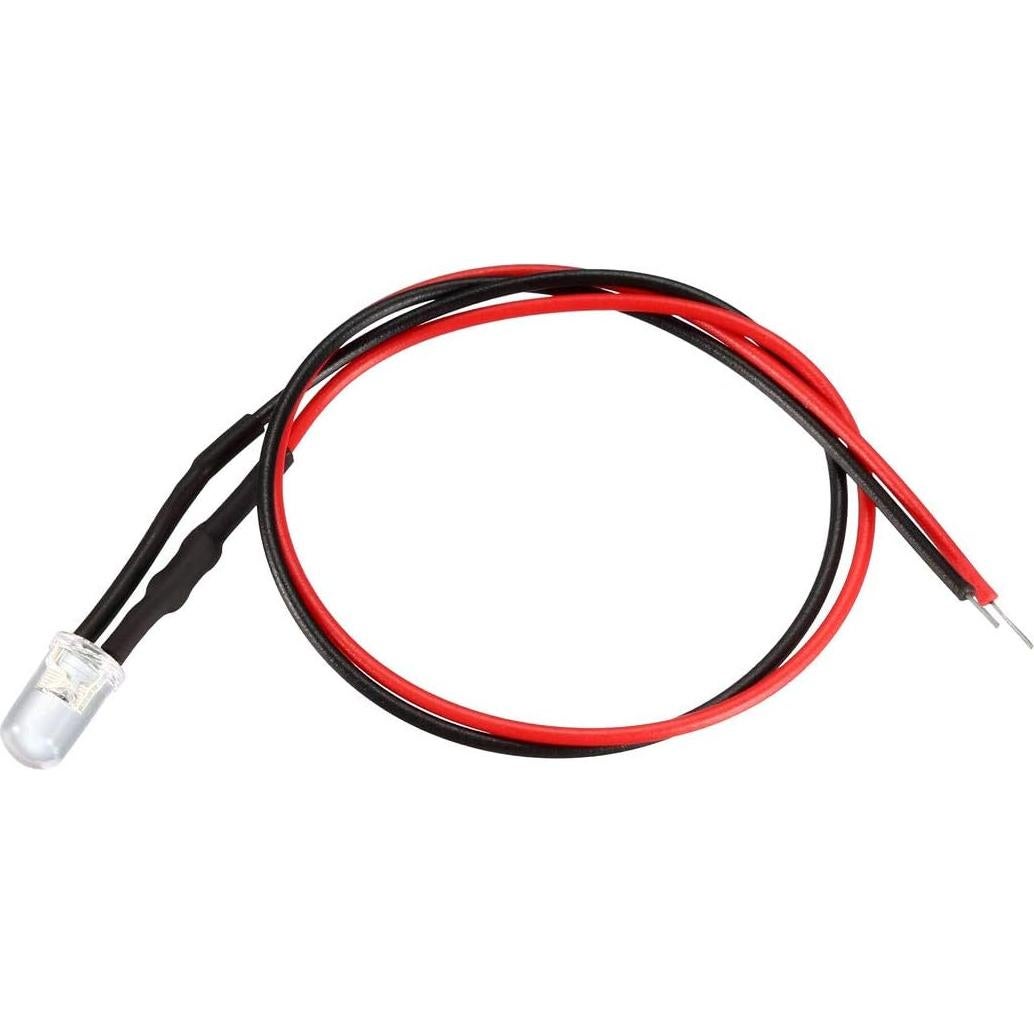 LED Pre Cableado 5mm Rojo uxcell - 3 Piezas, 20cm DC 3-5V