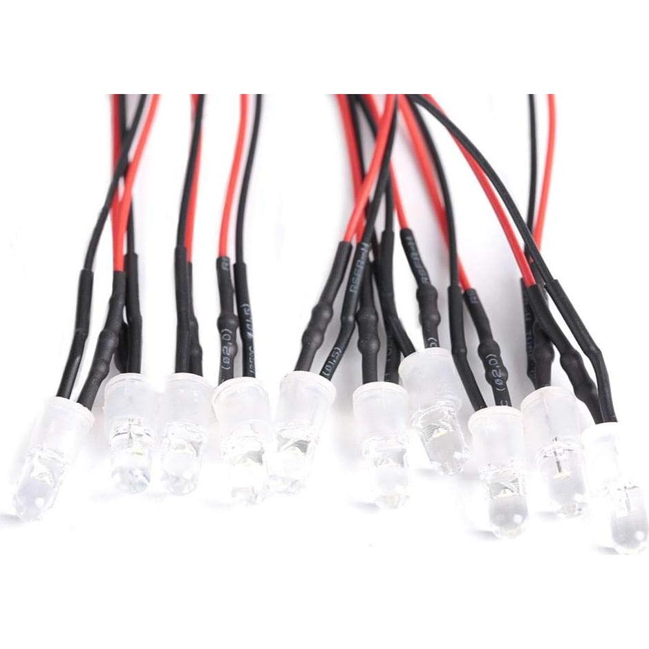 Kit de 10 Diodos LED Pre-Cableados 12V 8mm Blanco y Colores