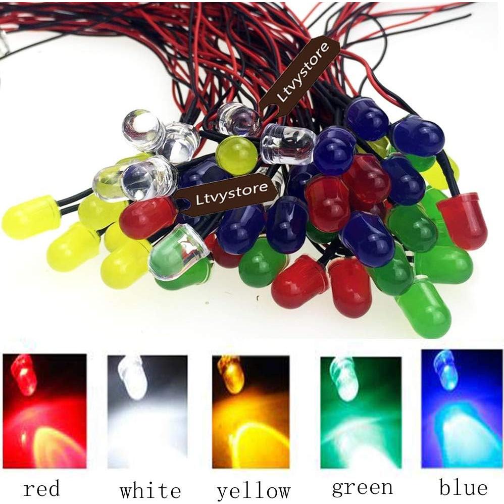 50 Piezas LED Pre Cableado 10mm 12V Ltvystore Colores Variados