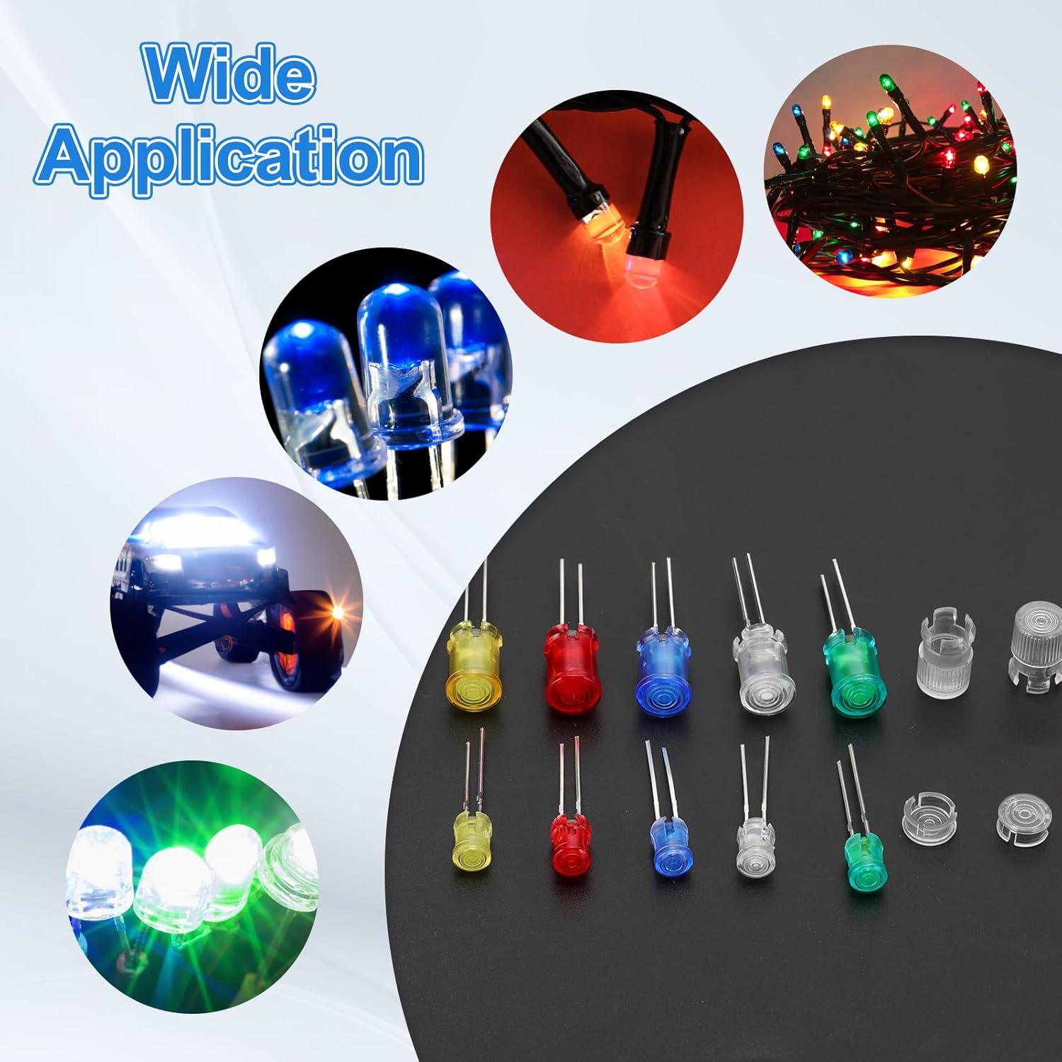 Soporte LED Transparente PATIKIL 3mm/5mm Paquete 60 Piezas