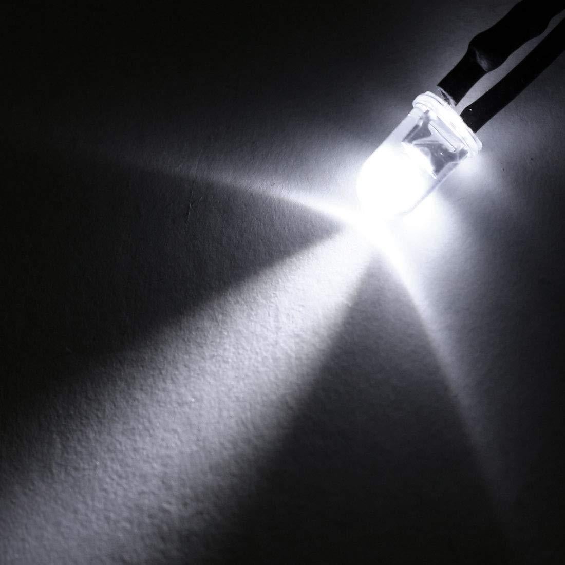 10 LEDs Pre Cableados 3mm uxcell Blanco DC24V 20cm