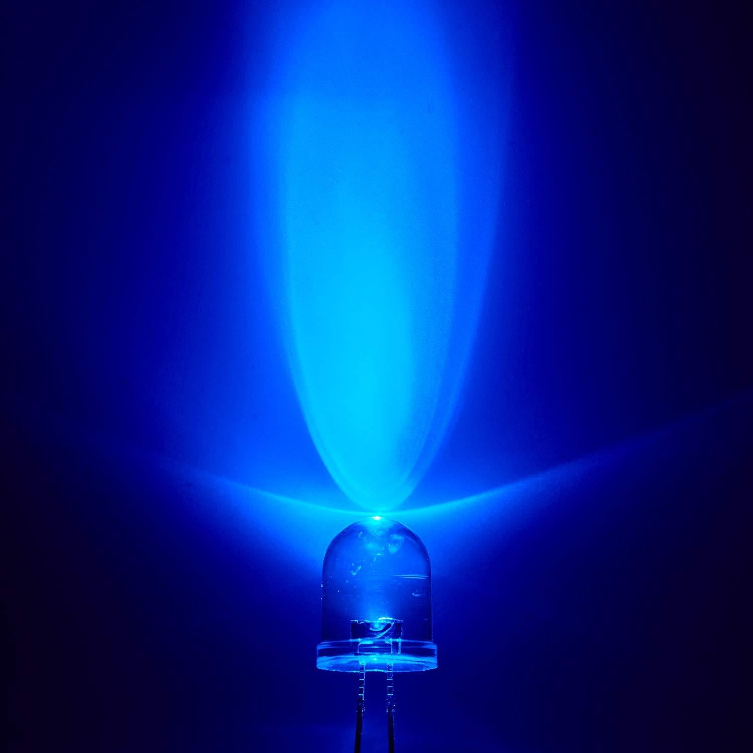 Diodos LED Azul 10mm Chanzon 50 Piezas 3V 20mA