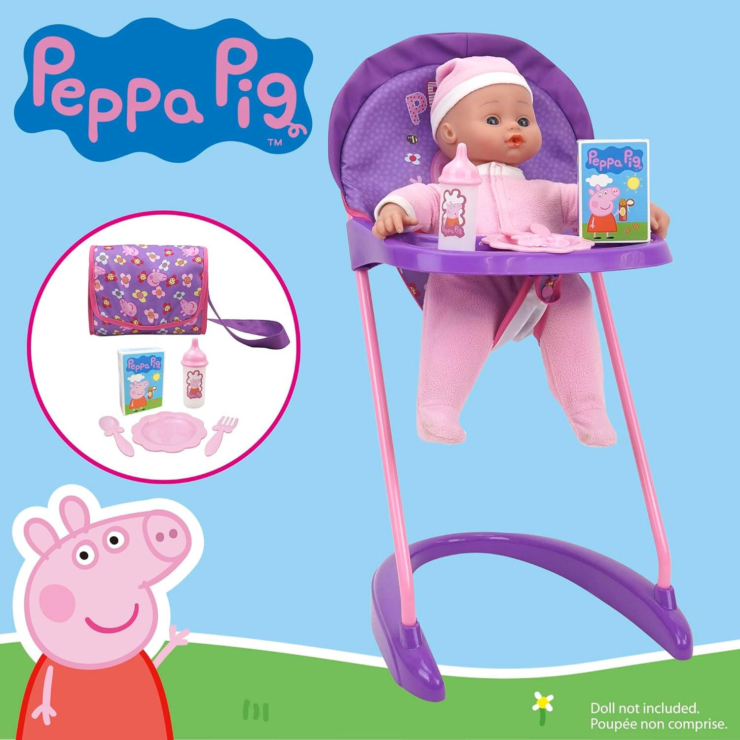 Set Peppa Pig Paseo y Alimentación 8 Piezas - Morado/Rosa