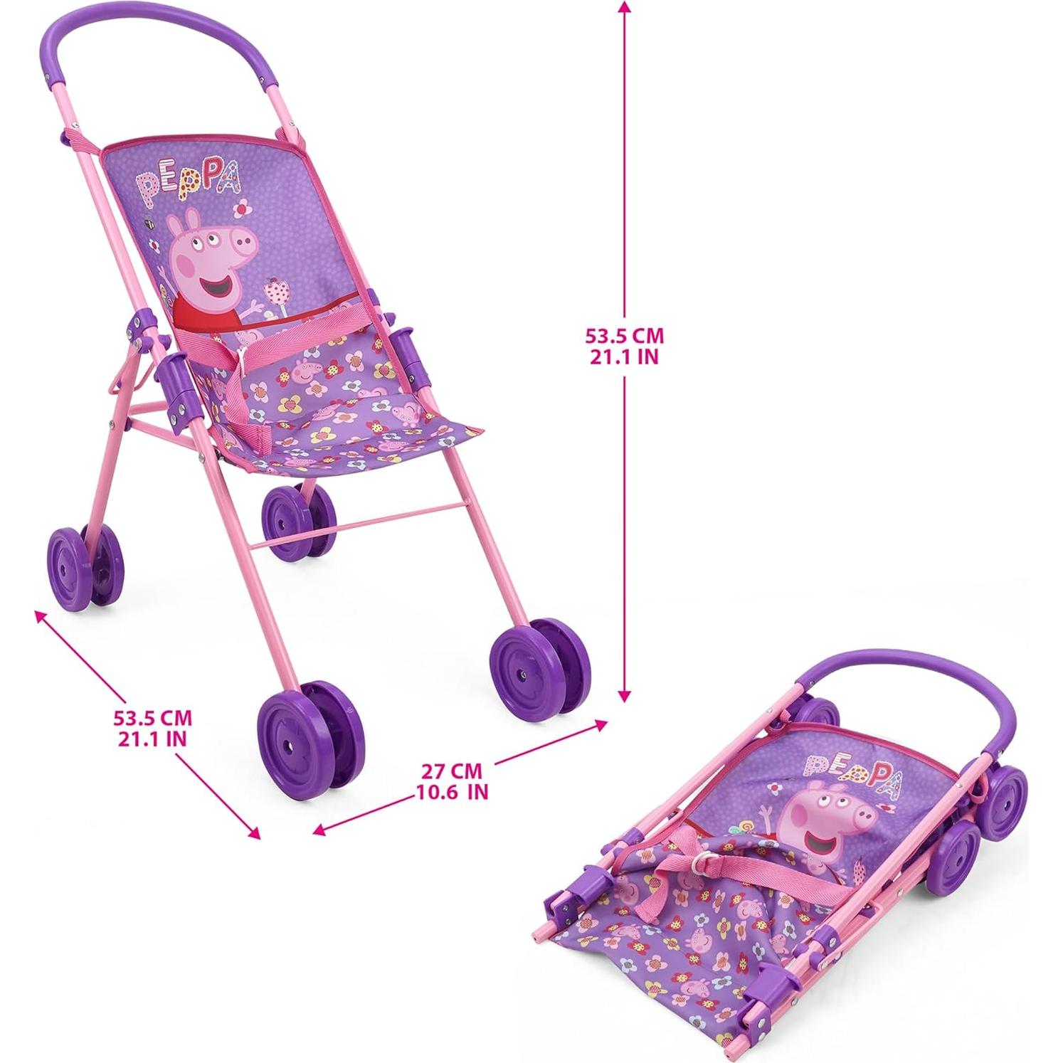 Set Peppa Pig Paseo y Alimentación 8 Piezas - Morado/Rosa