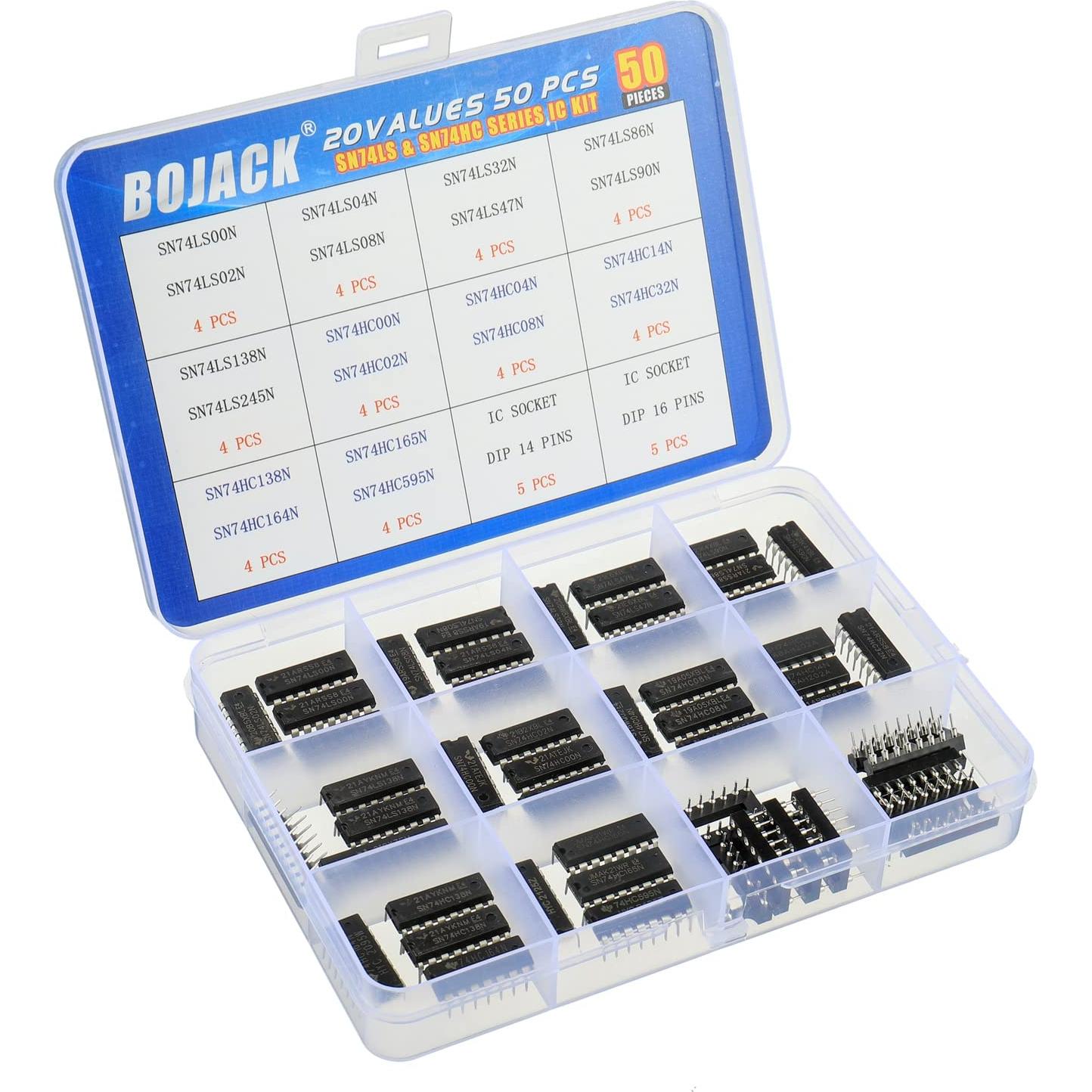 Kit de Chips Lógicos BOJACK 50 Pcs SN74LS y SN74HC