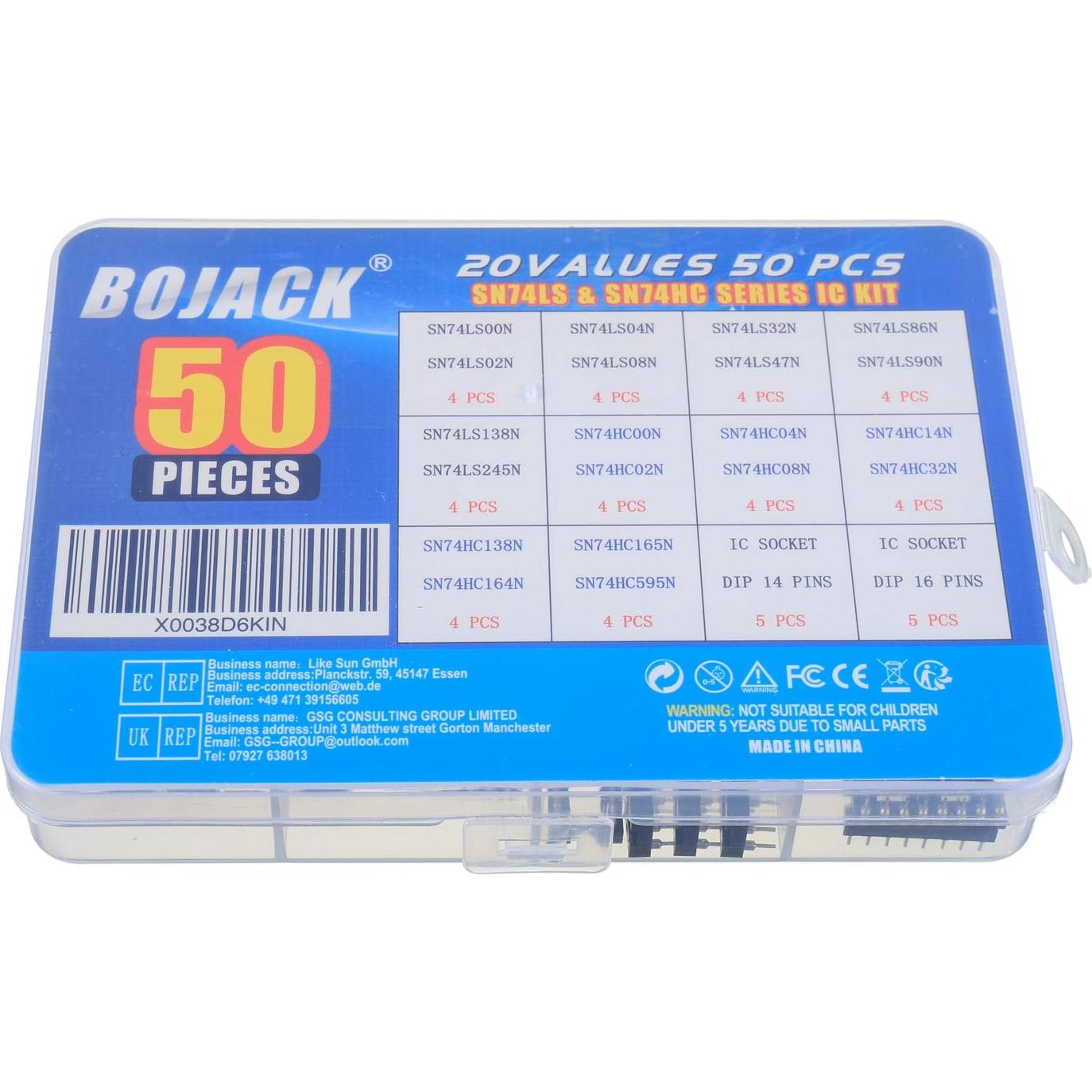 Kit de Chips Lógicos BOJACK 50 Pcs SN74LS y SN74HC