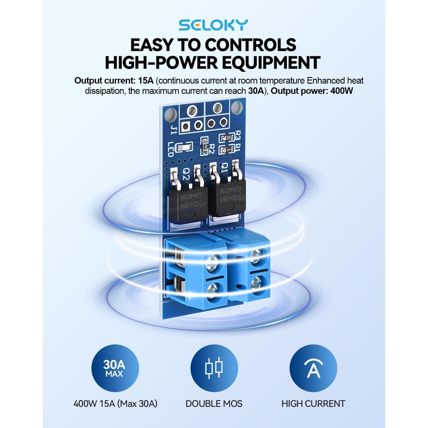 Módulo Controlador de Velocidad MOSFET Seloky 6PCS 15A 400W