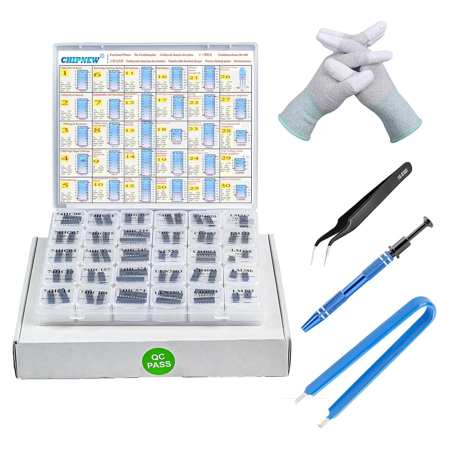 Kit de Circuito Integrado CHIPNEW 64-en-1 Electrónica IC