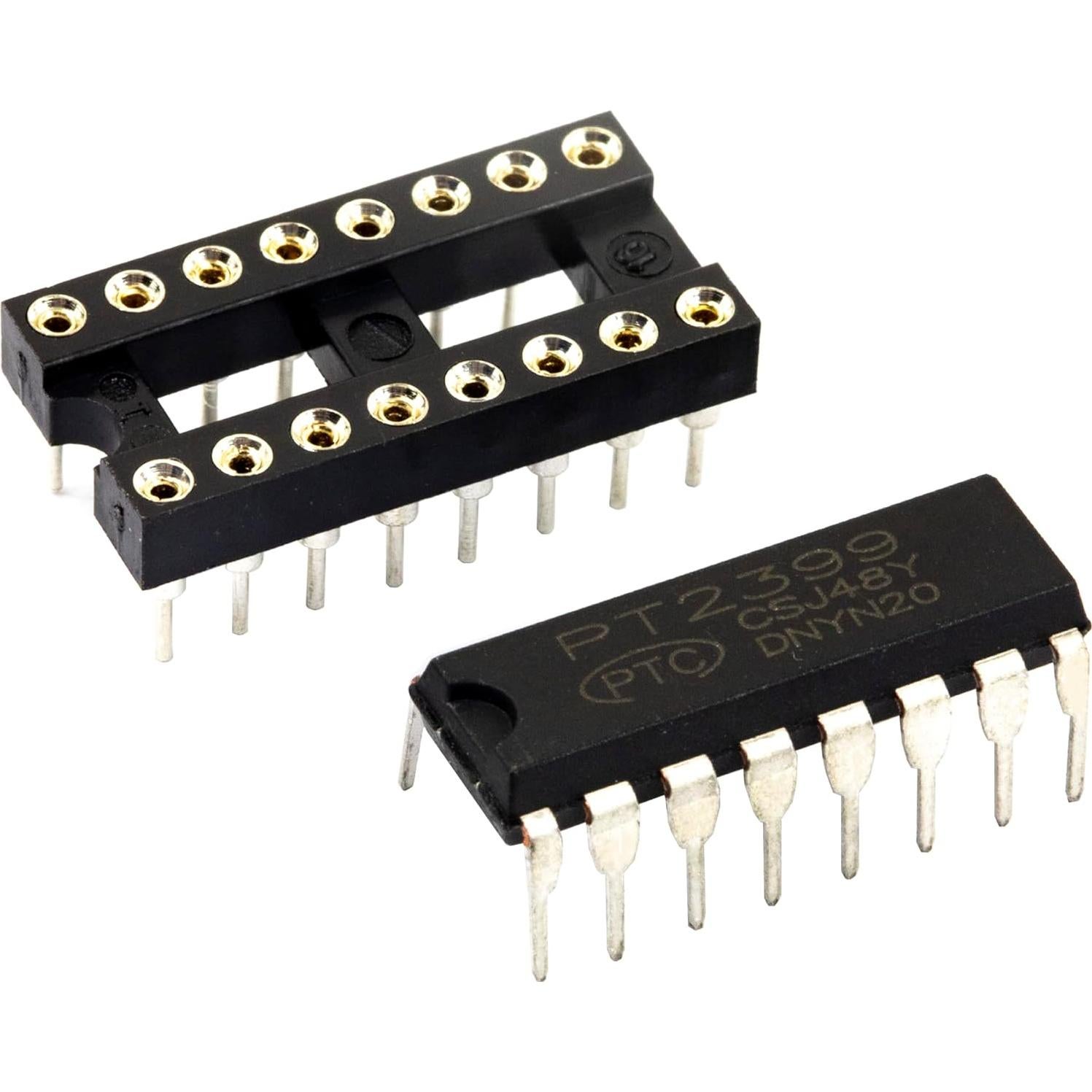 Circuito Integrado de Eco PT2399 - 10 Piezas con Zócalo DIP-16