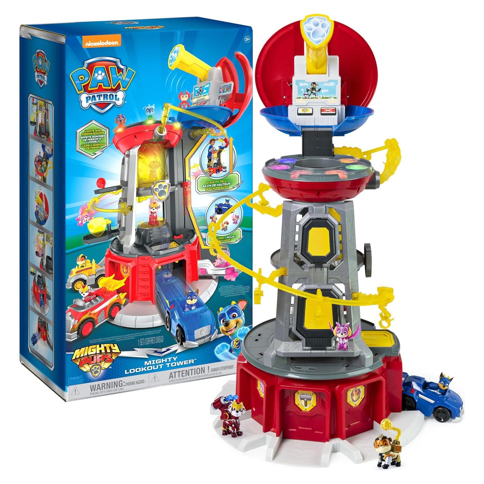 Torre de Observación Poderosa Paw Patrol con 4 Figuras