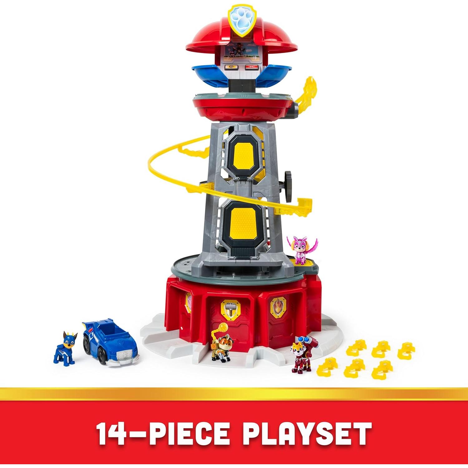 Torre de Observación Poderosa Paw Patrol con 4 Figuras