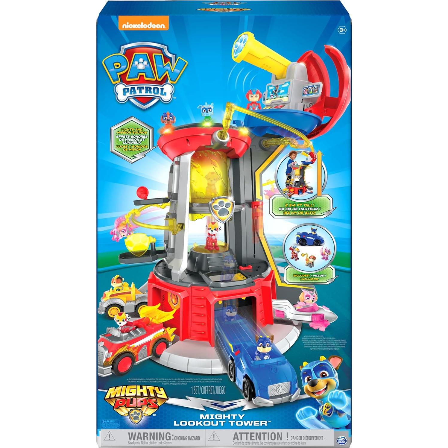 Torre de Observación Poderosa Paw Patrol con 4 Figuras