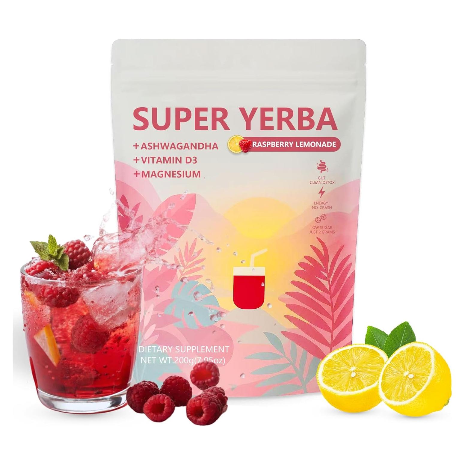 Super Yerba Mate Instantáneo Gakivit 200g Sabor Limonada Frambuesa