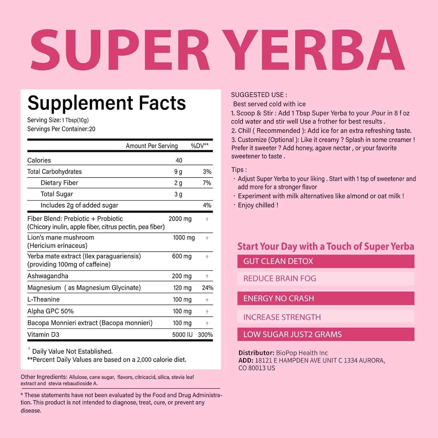 Super Yerba Mate Instantáneo Gakivit 200g Sabor Limonada Frambuesa