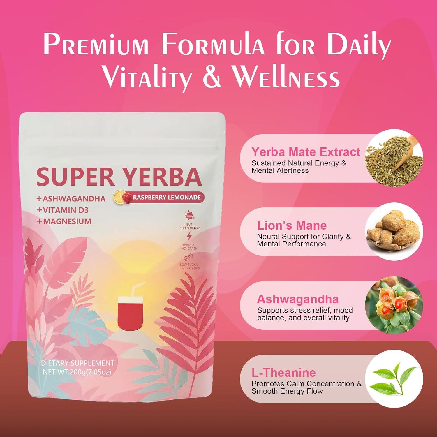 Super Yerba Mate Instantáneo Gakivit 200g Sabor Limonada Frambuesa