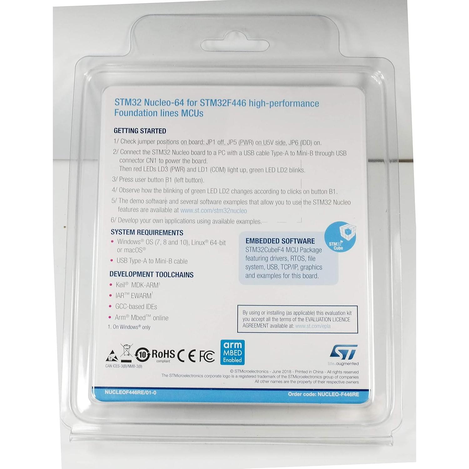 Placa de Desarrollo STM32 Nucleo STMicroelectronics NUCLEO-F446RE