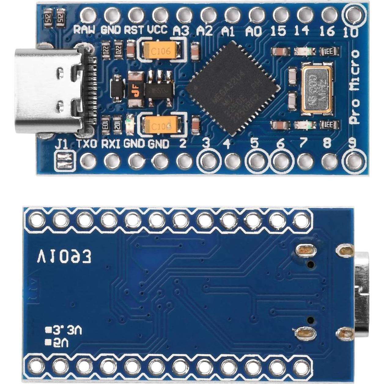 Placa de Desarrollo FORIOT Pro Micro Atmega32U4 Tipo-C 5V