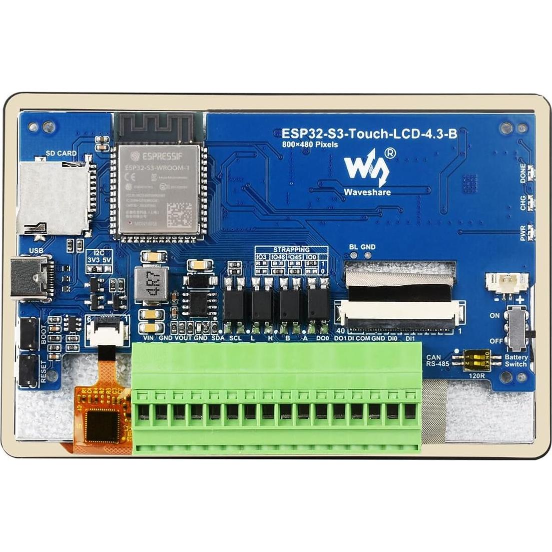 Placa de Desarrollo Waveshare ESP32-S3 4.3" Táctil RGB 800x480