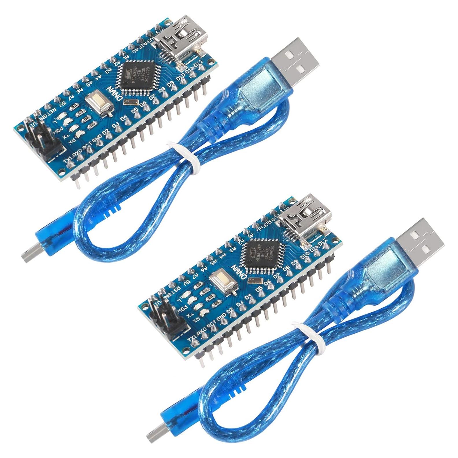 2 Placas Nano DORHEA ATmega328P con Cable USB 5V 16MHz