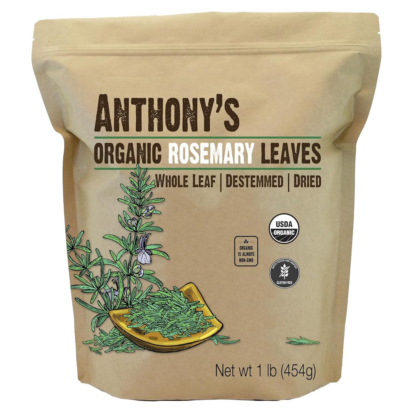 Hojas de Romero Secas Orgánicas Anthony's 0.45 kg Sin Gluten