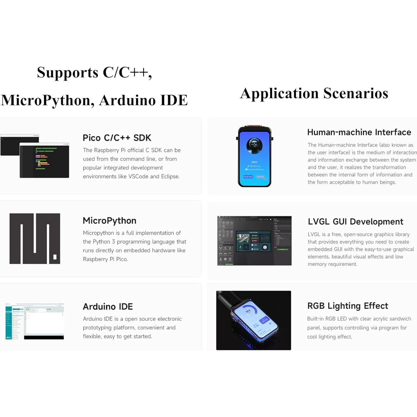 Placa de Desarrollo RP2350 con Pantalla LCD 1.47" y USB-C