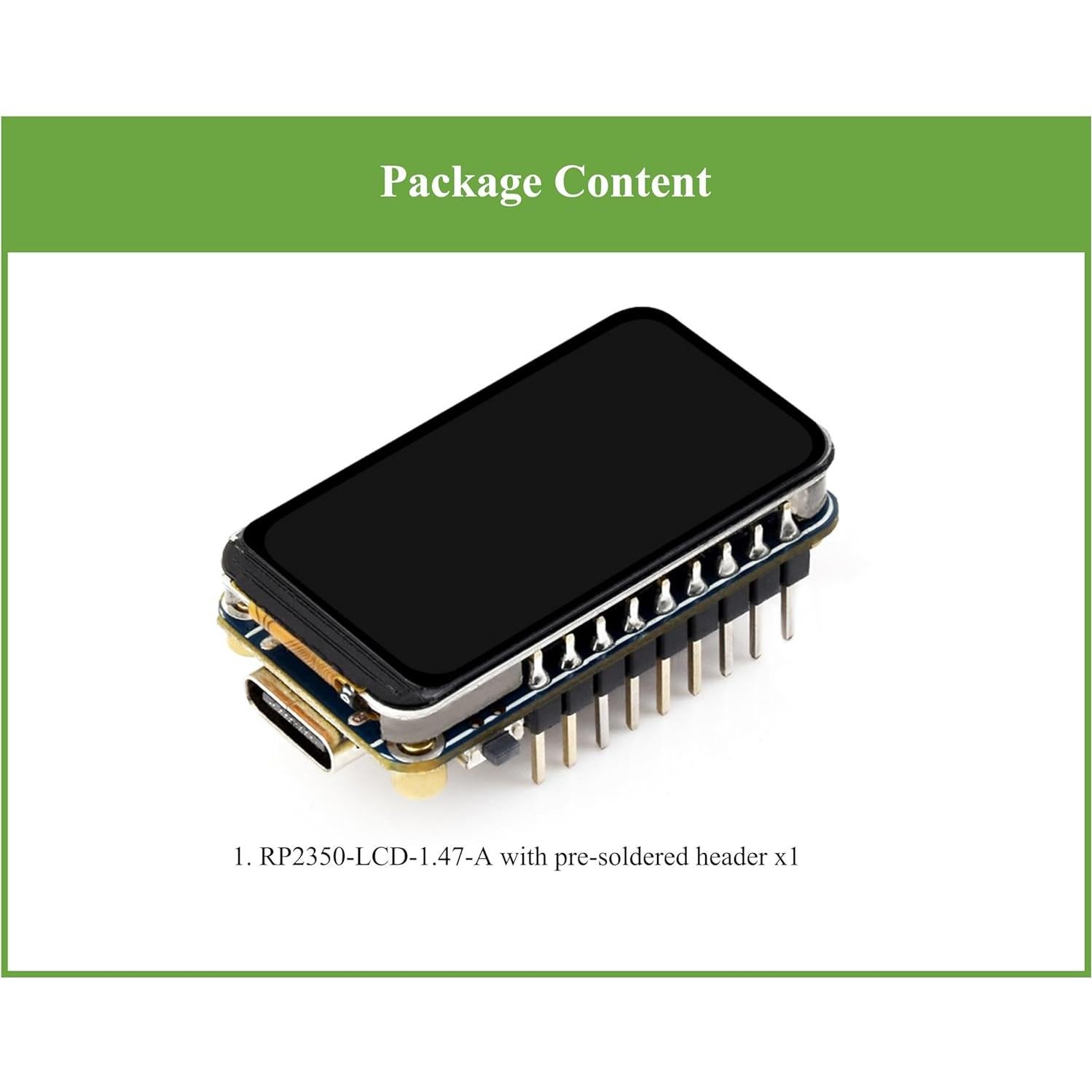 Placa de Desarrollo RP2350 con Pantalla LCD 1.47" y USB-C