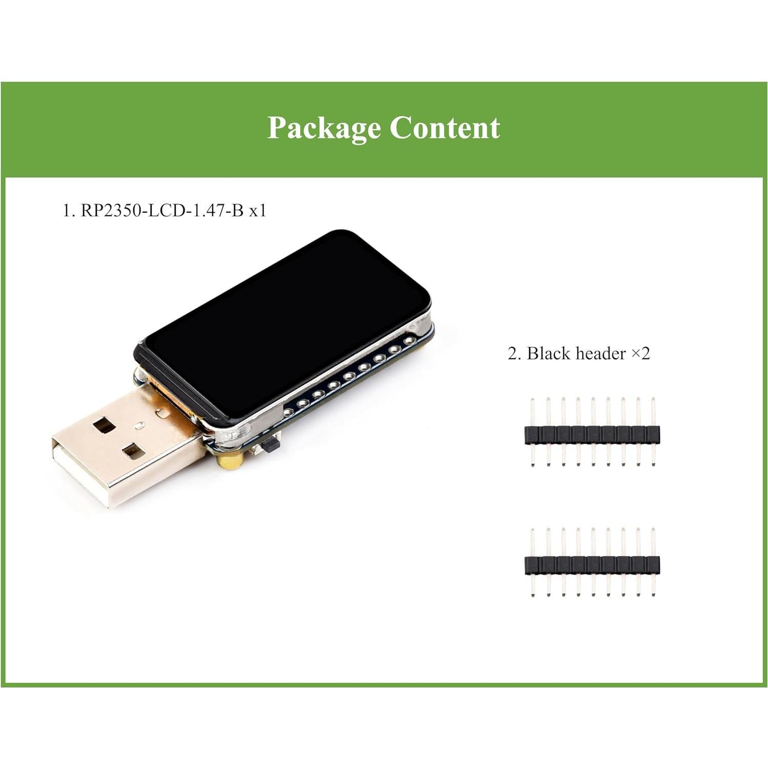 Placa de Desarrollo RP2350 con Pantalla LCD 1.47" y USB