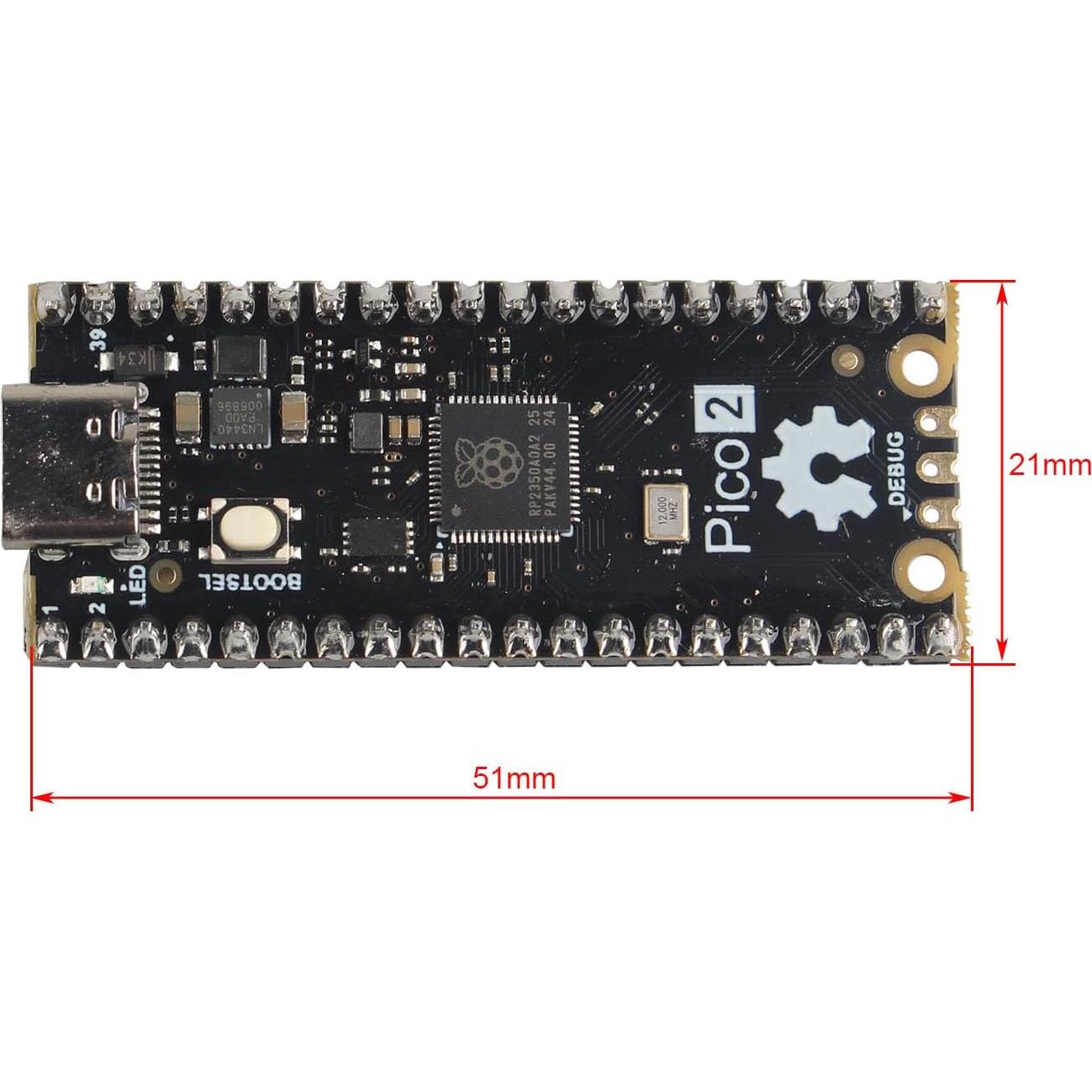 Placa Microcontrolador ZDE RP2350 Doble Núcleo 150MHz 4MB Flash