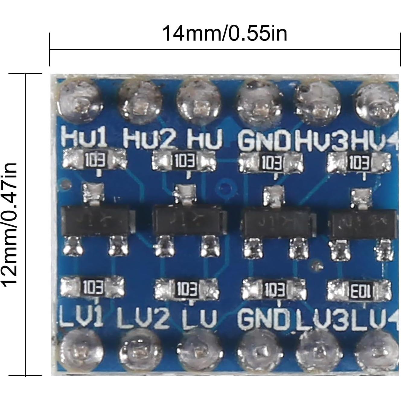 12pcs Convertidor de Nivel Lógico Bidireccional 4 Canales JUZITAO 3.3V a 5V