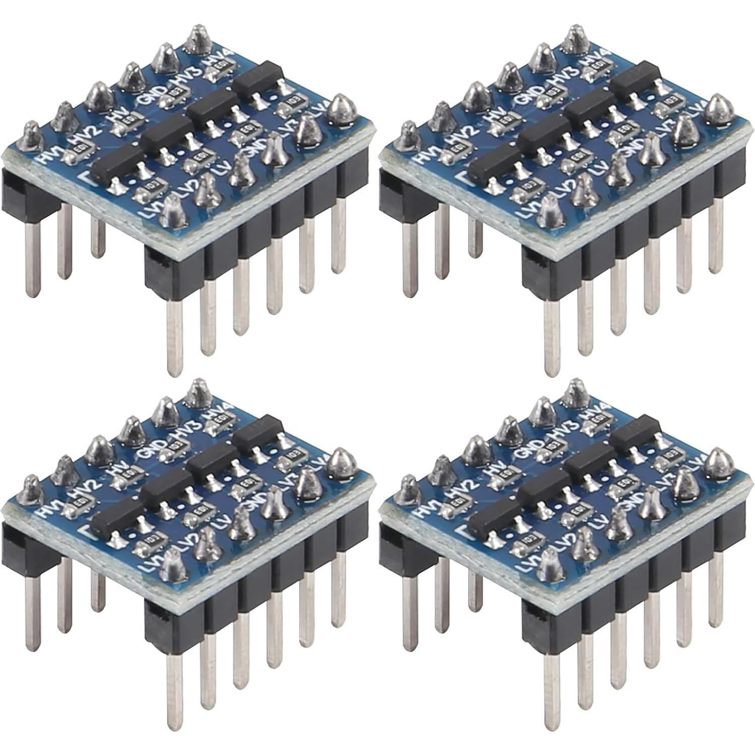 12pcs Convertidor de Nivel Lógico Bidireccional 4 Canales JUZITAO 3.3V a 5V
