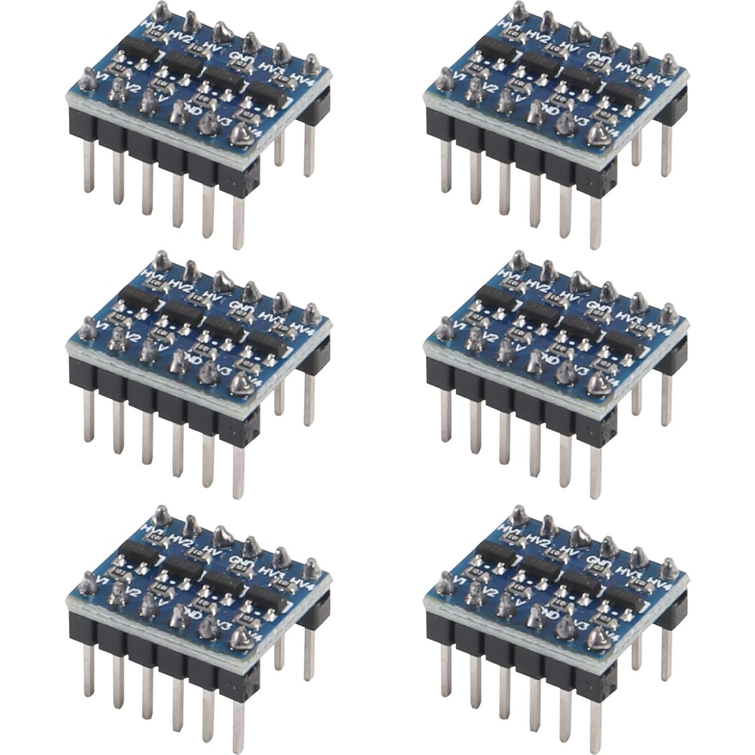 12pcs Convertidor de Nivel Lógico Bidireccional 4 Canales JUZITAO 3.3V a 5V