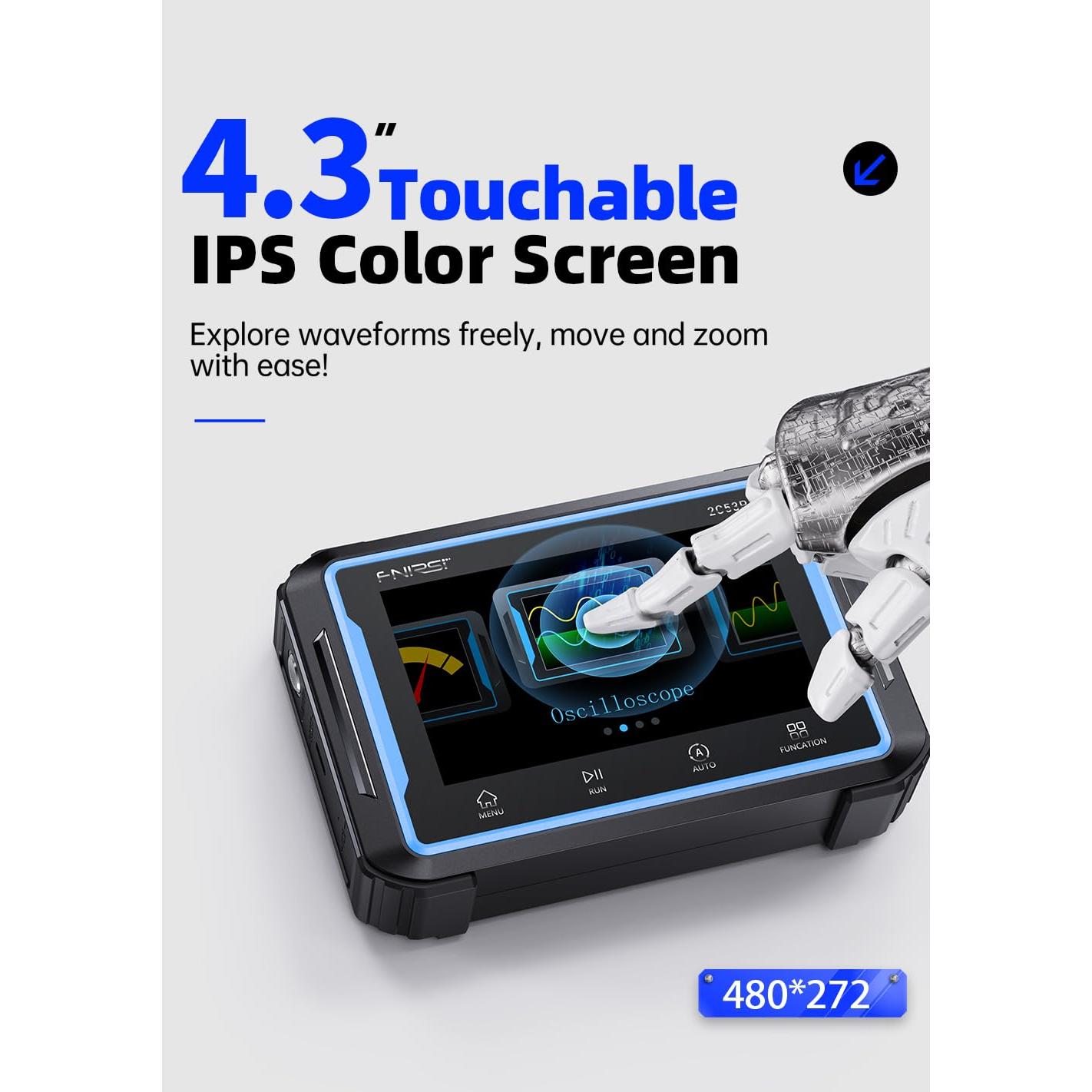 Osciloscopio Digital FNIRSI 2C53P 3en1 50MHz 250Ms/s