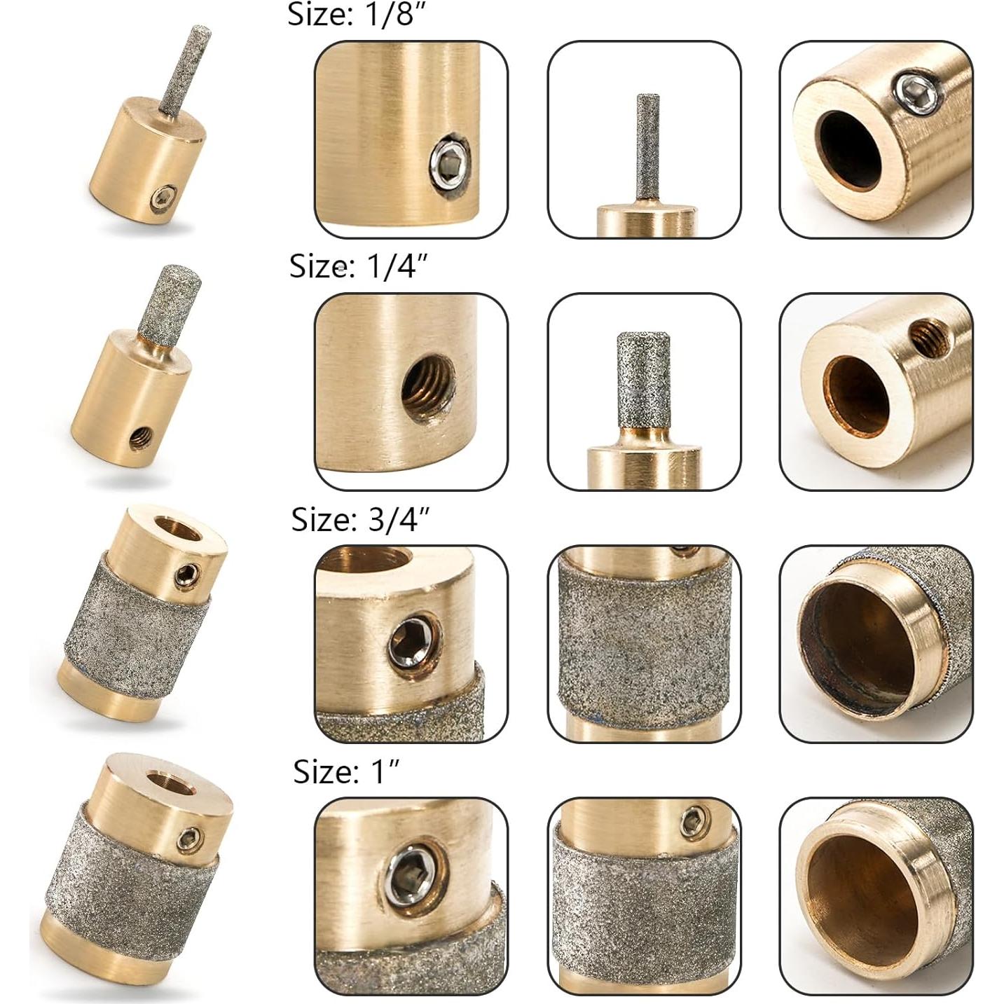 Conjunto de 4 Puntas de Moldeo de Vidrio Hedume - Diamante 25.4mm a 3.175mm