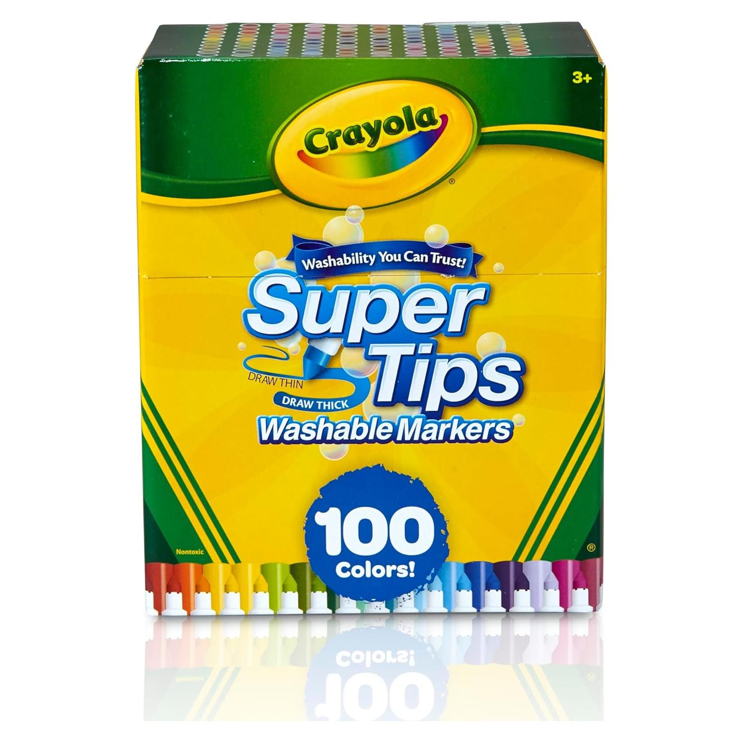 Marcadores Crayola Super Tips 100ct Lavables Multicolor