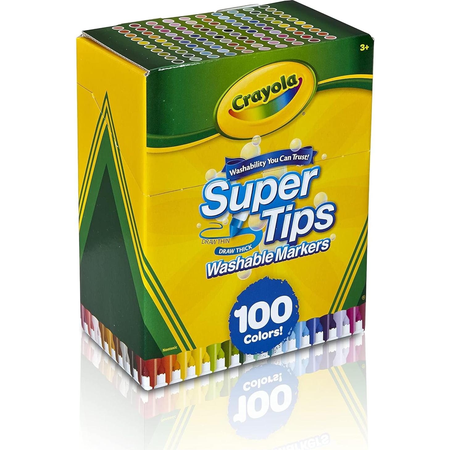 Marcadores Crayola Super Tips 100ct Lavables Multicolor