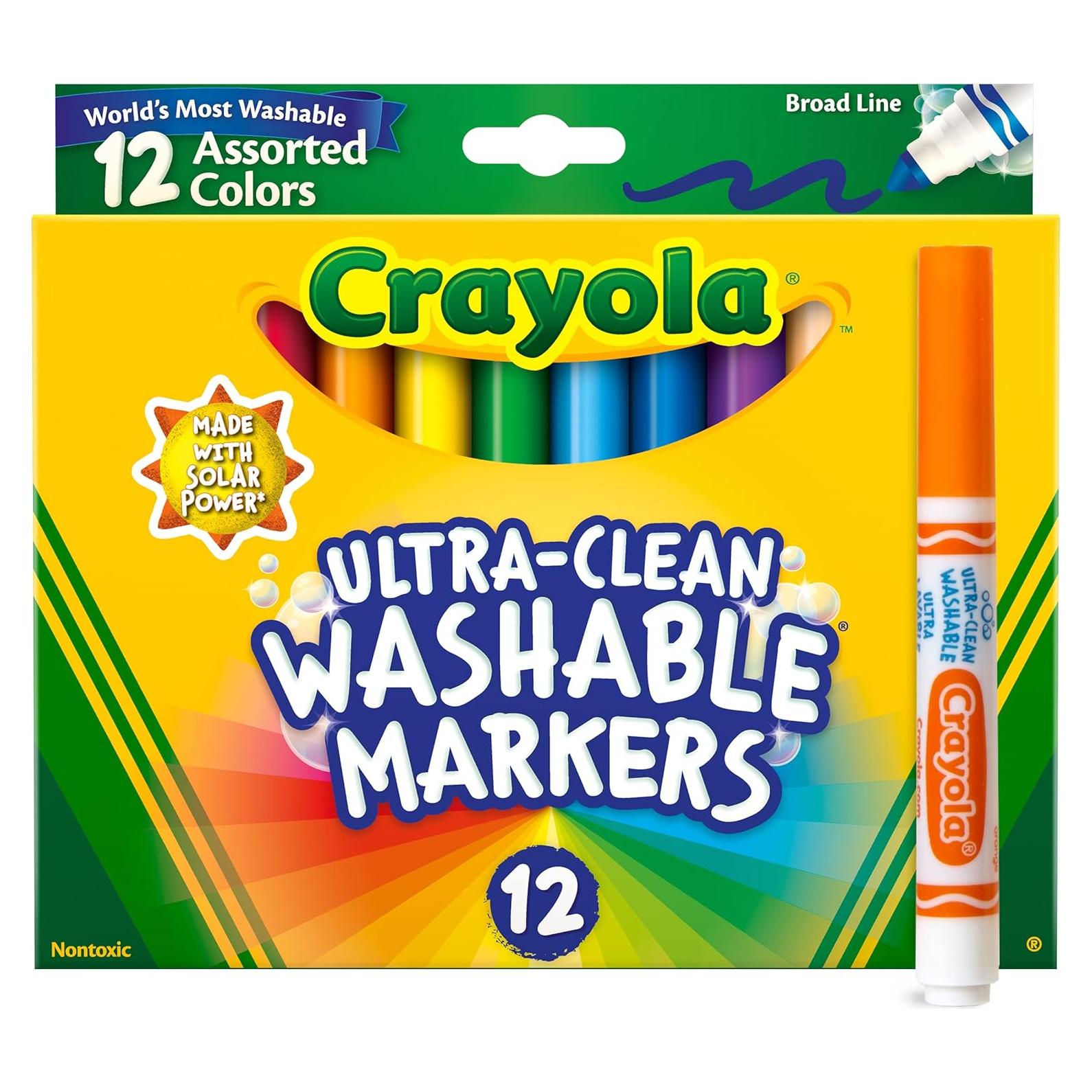 Marcadores Crayola Línea Ancha 12 unidades Lavables 3+