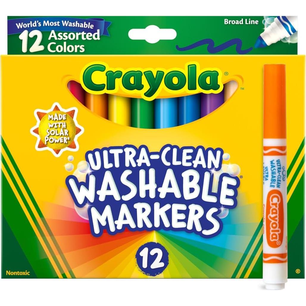 Marcadores Crayola Línea Ancha 12 unidades Lavables 3+