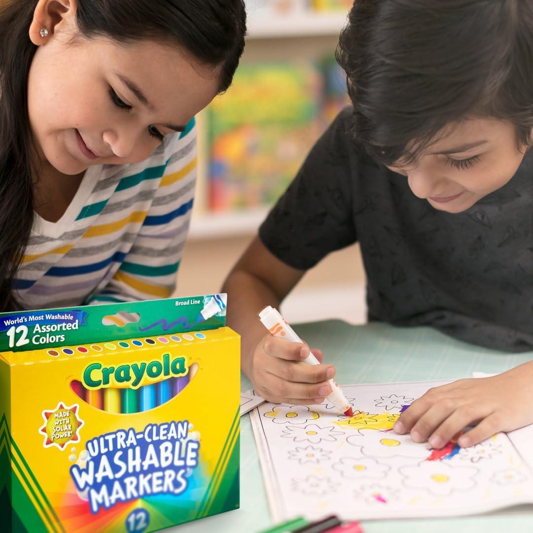 Marcadores Crayola Línea Ancha 12 unidades Lavables 3+