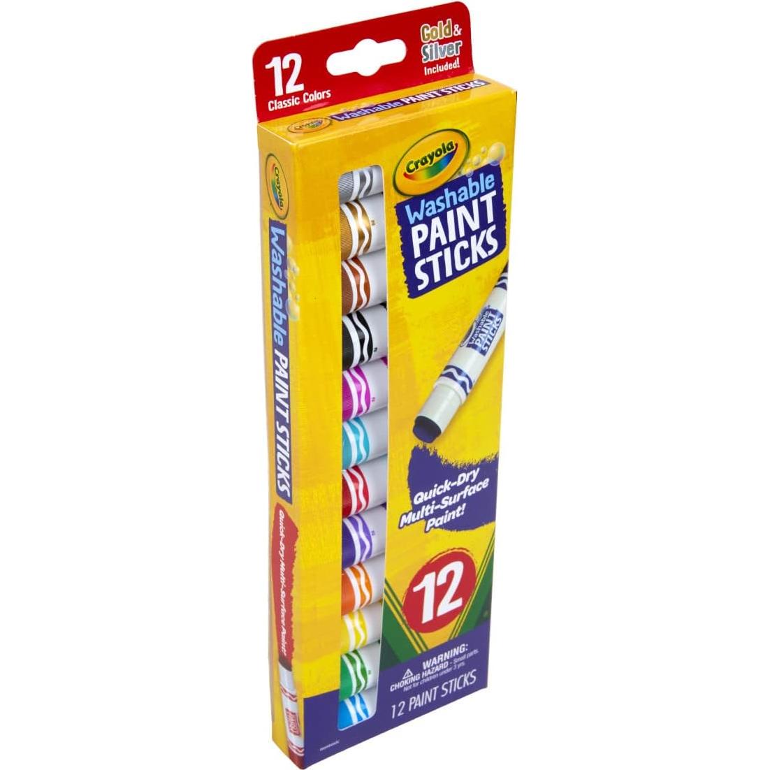 Crayola Palitos de Pintura Lavables 12 Colores Secado Rápido