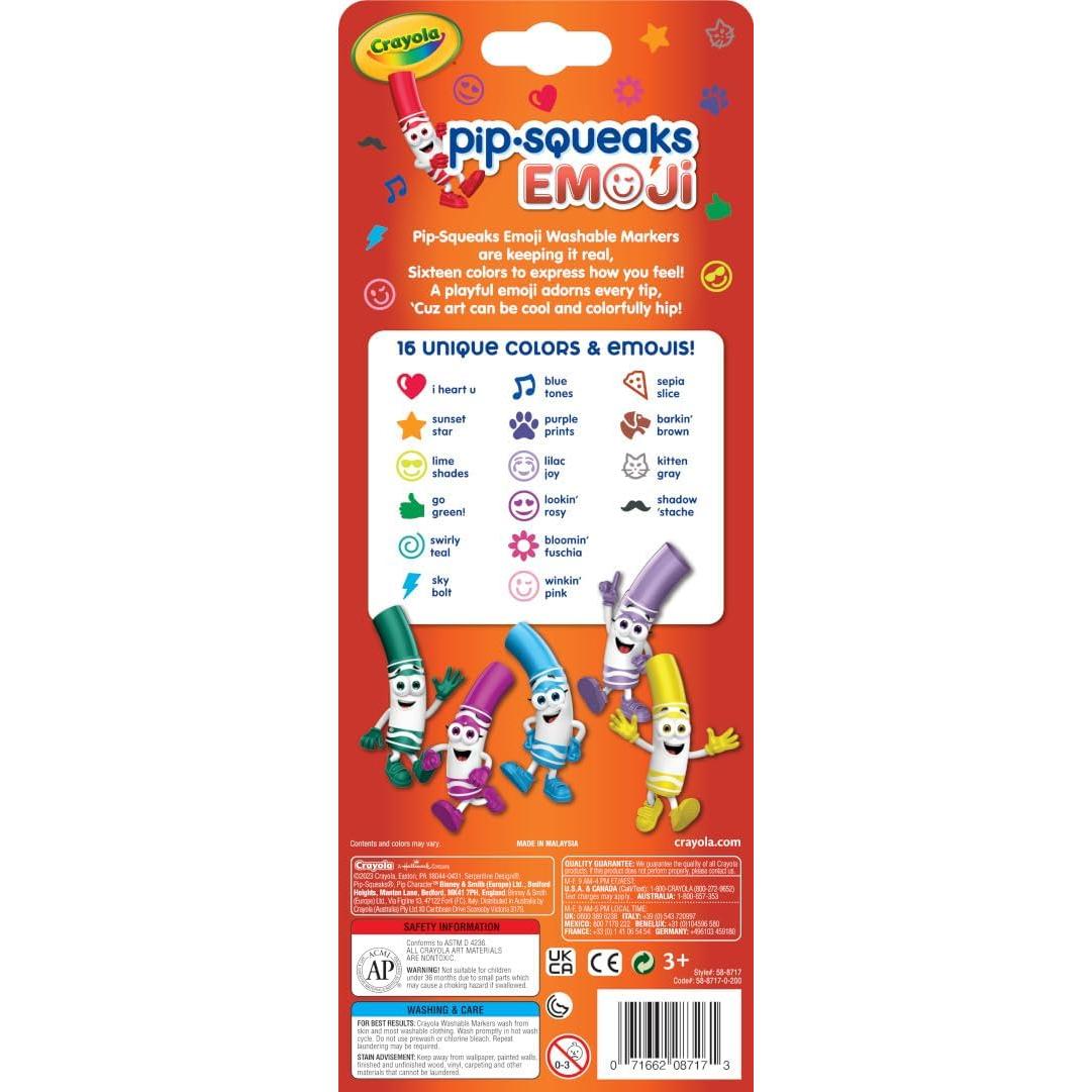Marcadores Lavables Crayola Pip Squeaks 16 Colores para Niños