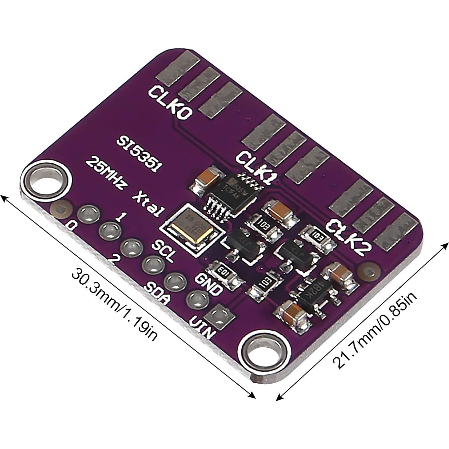 2 Placas de Generador de Reloj I2C Si5351A 25MHz 3V-5V