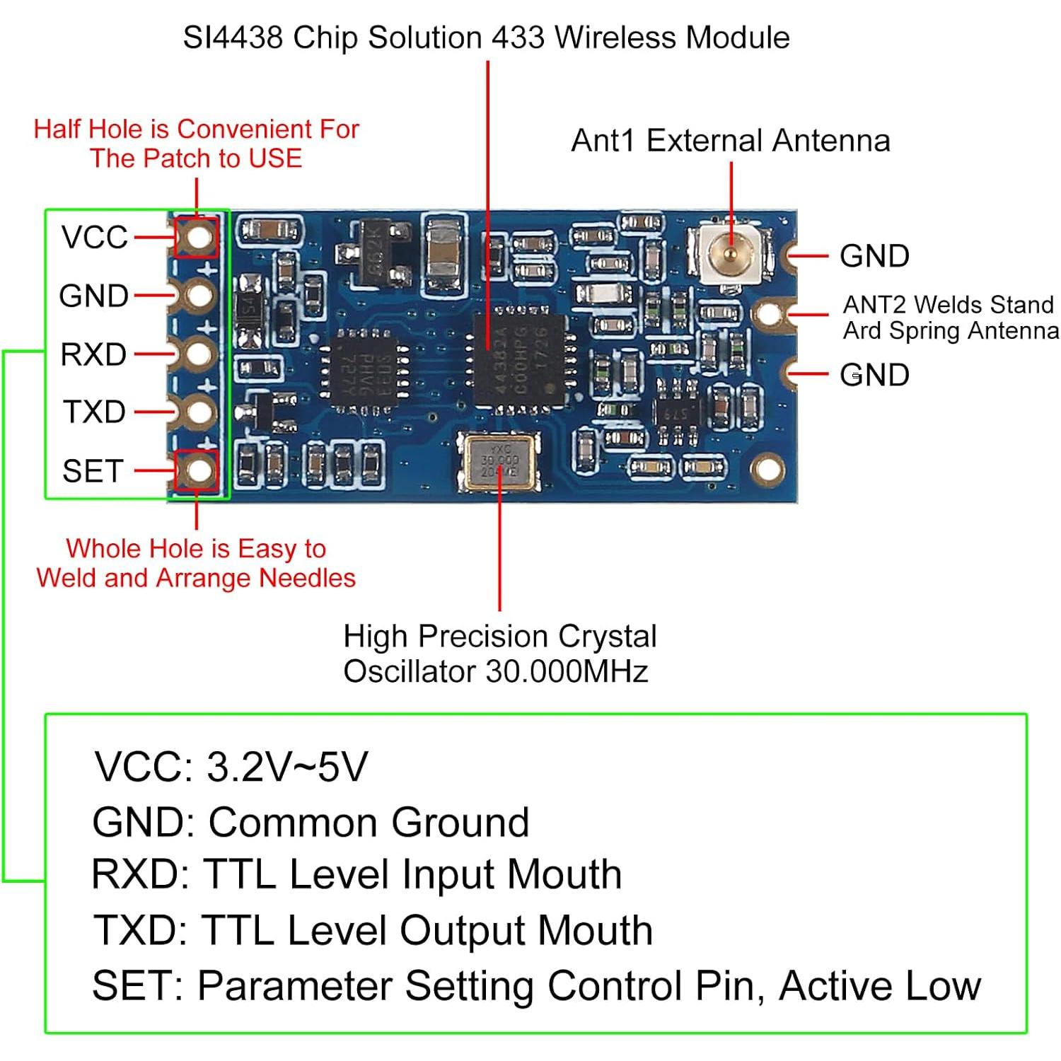 Módulo Inalámbrico HC-12 433MHz Coliao 1000m Serial